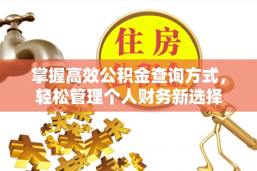 陈仓掌握高效公积金查询方式，轻松管理个人财务新选择